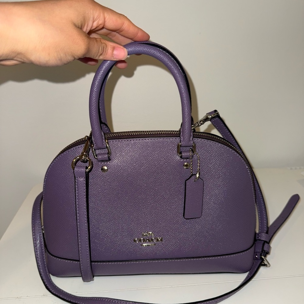 Coach Purple Dome Satchel with Structured Design